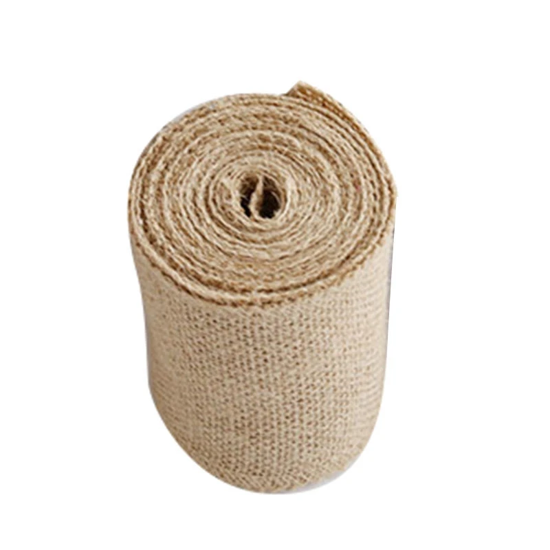 

4.6M Natural Jute Burlap Fabric Jute Roll Hessian Ribbon Roll Burlap Table Wedding Party Supplies Christmas Decoration