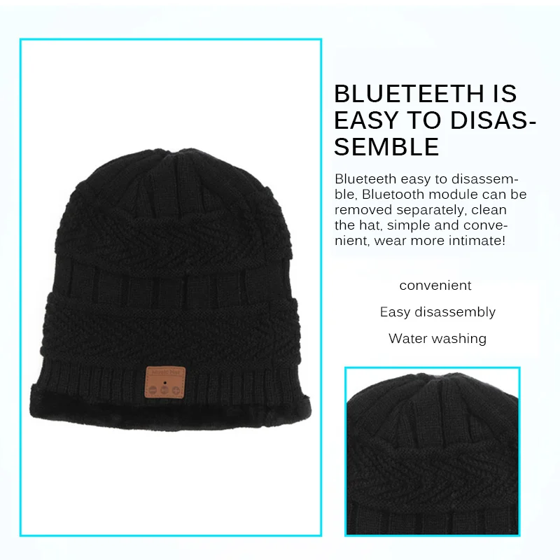 Bluetooth Beanie with Scarf Rechargeable Knit Cap Wireless Hands Free Head Hat Christmas Gift for Men and Women | Спорт и