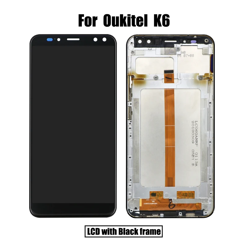 BingYeNing 6 0 &quotдля Oukitel K6 ЖК-дисплей и сенсорный экран дигитайзер с рамкой дисплей