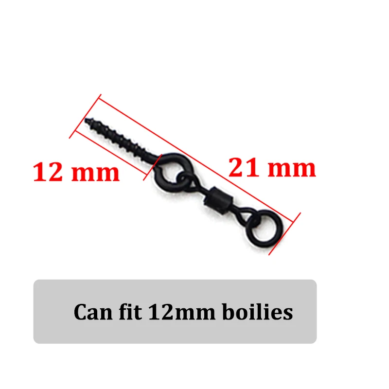 10pcs Carp Fishing Accessories 360° Bait Screw With Mirco Swivel for Ronnie rigs Spinner Snow man Rigs | Спорт и развлечения