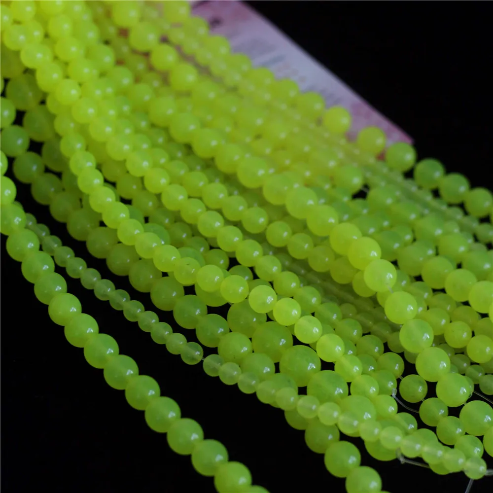 

Oameusa Natural Round Bright Yellow Chalcedony Beads Loose Beads For Jewelry Making Spacer Beads Accessories Diy Make