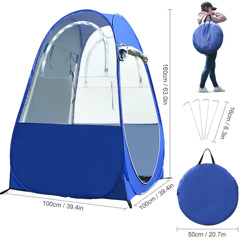 

1PCS Winter Outdoor Folding Ice Fishing Tent Portable UV-protection Pop Up Single Tent Rain Shading Carp Camping Tent Equipment