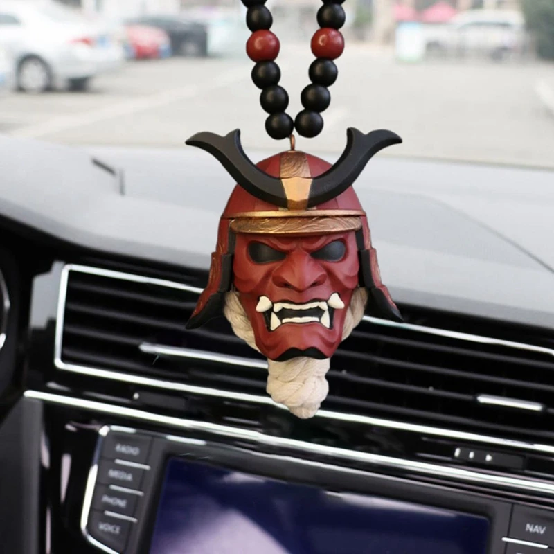 

Hannya Japanese Oni Car Pendants Car Accessories Interior Samurai Demon Ghost Mask Car Rearview Mirror Pendant Decoration