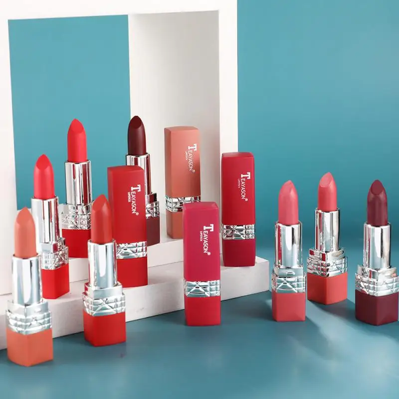 

Velvet Matte Lipstick Lasting Moisturizing Lipstick Waterproof Lip Glaze For Lady Lip Non-Stick Cup Beauty Makeup Tools TSLM1