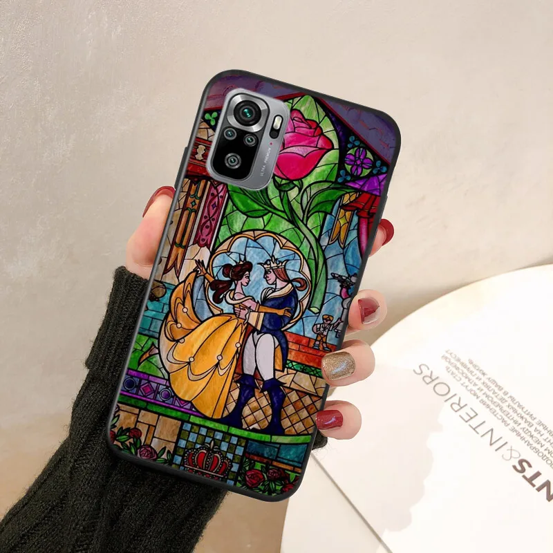 Beauty And The Beast For Xiaomi Redmi Note 11 11T 10 9 8 7 6 5 4 Pro 5G 4G Silicone Black Phone Case Fundas Coque Capa Cover