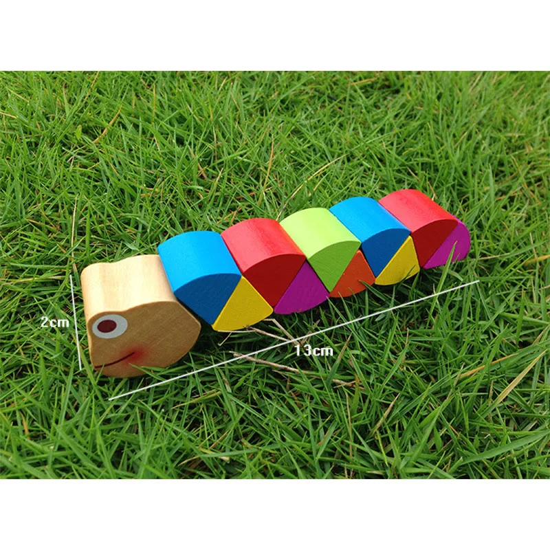 Colorful Wooden Worm Puzzles Kids Learning Educational Didactic Baby Development Toys Fingers Game for Children Montessori Gift