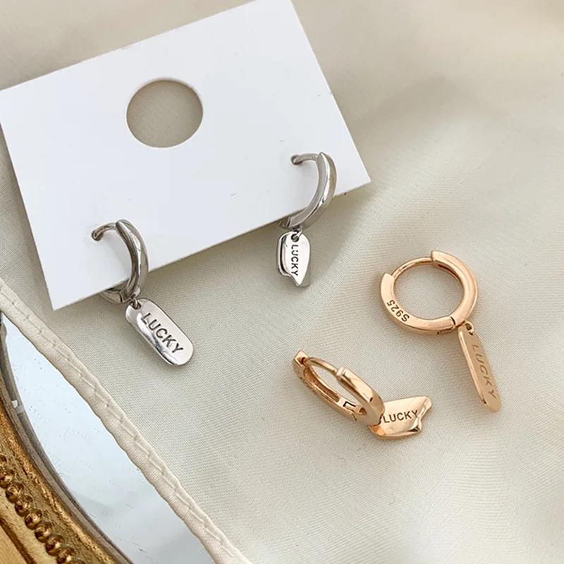 

New Fashion Lucky Square Asymmetry Earrings for Women Luxury Individuality Creativity Korean Version Jewelry Wedding Party Gift