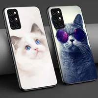 lovely cat case for oneplus 9 9r 8 8t 7 7t 6 6t pro nord n10 n100 phone cases for 19 19r 18 17 16 black tpu cover funda