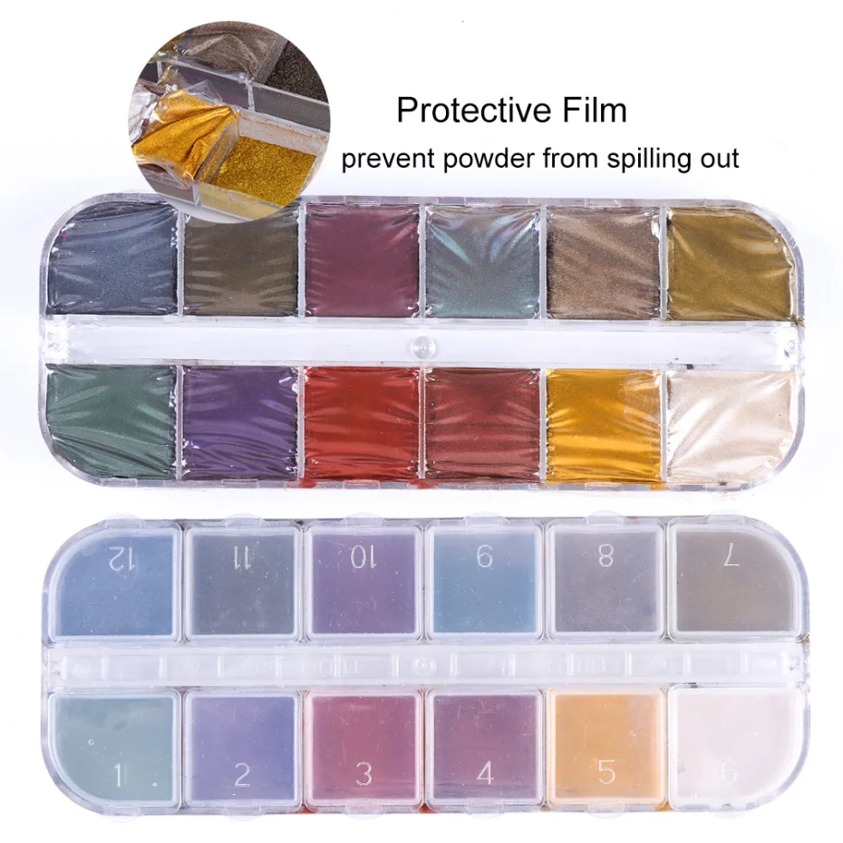 1 коробка пигмент для ногтей 5D кошачий глаз блестящий порошок Гель-лак зеркальная