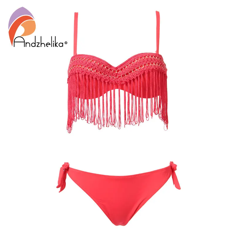 Andzhelika bikini 2018 женский купальник бикини с бахромой и пуш апп эффектом AK85081-1 |