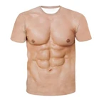 Футболка мужская с 3D-принтом лица, забавная уличная одежда для груди и мышц, рубашка с коротким рукавом, повседневный Топ, лето