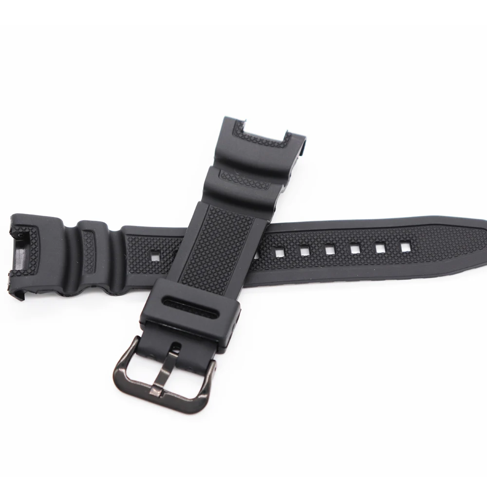 Black Sport Silicone Strap For SGW-100 SGW100 Smart Watch Waterproof Black Wristbands Stainless Steel Buckle Wriststrap images - 6