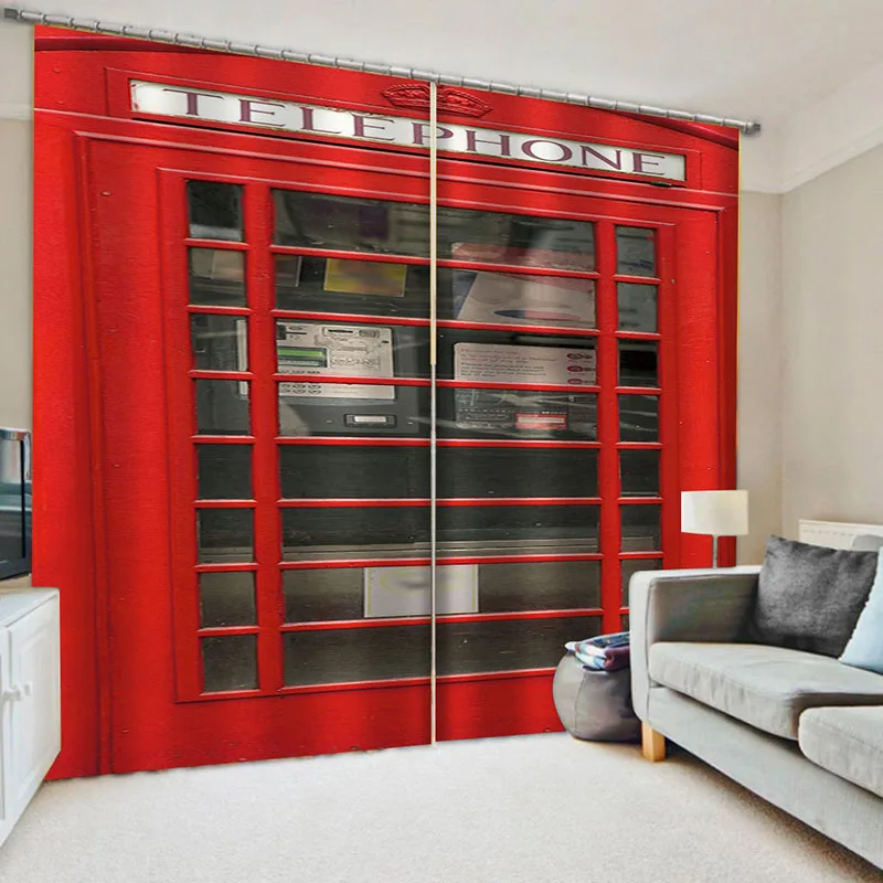 Занавеска лондонская автобусная с колокольчиком декоративная красная s-образная