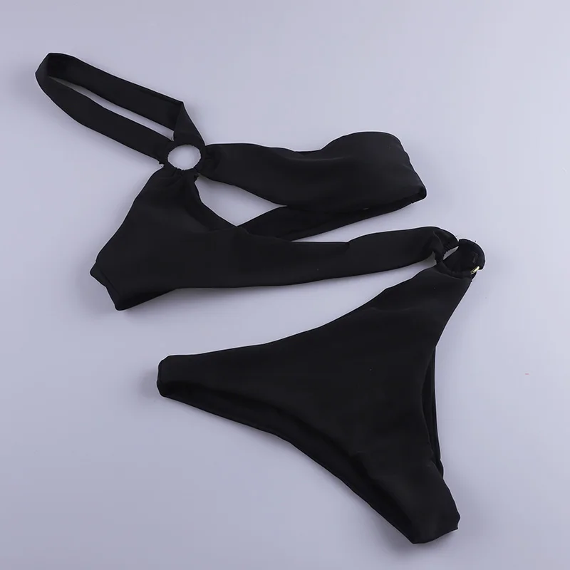 

Summer Women's Slim Fit Swimsuit Sexy Backless Fashion High Waist Bra and Panties One-piece Swimwear