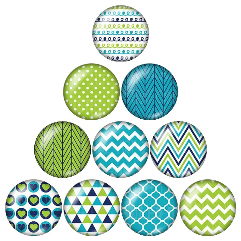 

beauty Lines Dots wave Patterns 10pcs mixed 12mm/16mm/18mm/25mm Round photo glass cabochon demo flat back Making findings ZB0545