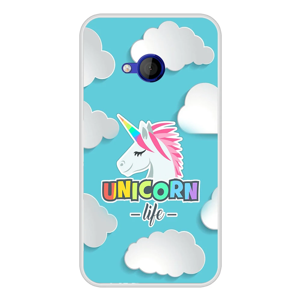 Силиконовый чехол для телефона HTC U Play с милым радужным единорогом задняя крышка