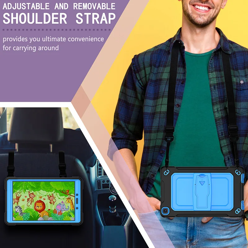 

For Samsung Galaxy Tab a 8.0 2019 SM T290 T295 Full Body Shockproof Rugged Hybrid Case With Kickstand