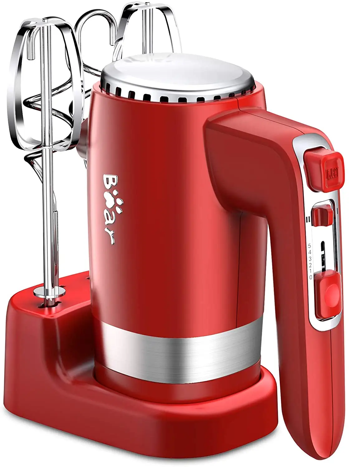 

Bear Hand Mixer Electric, 2x5 Speed 300W Electric Hand Mixer with 4 Stainless Steel Accessories, Storage Base, Eject But