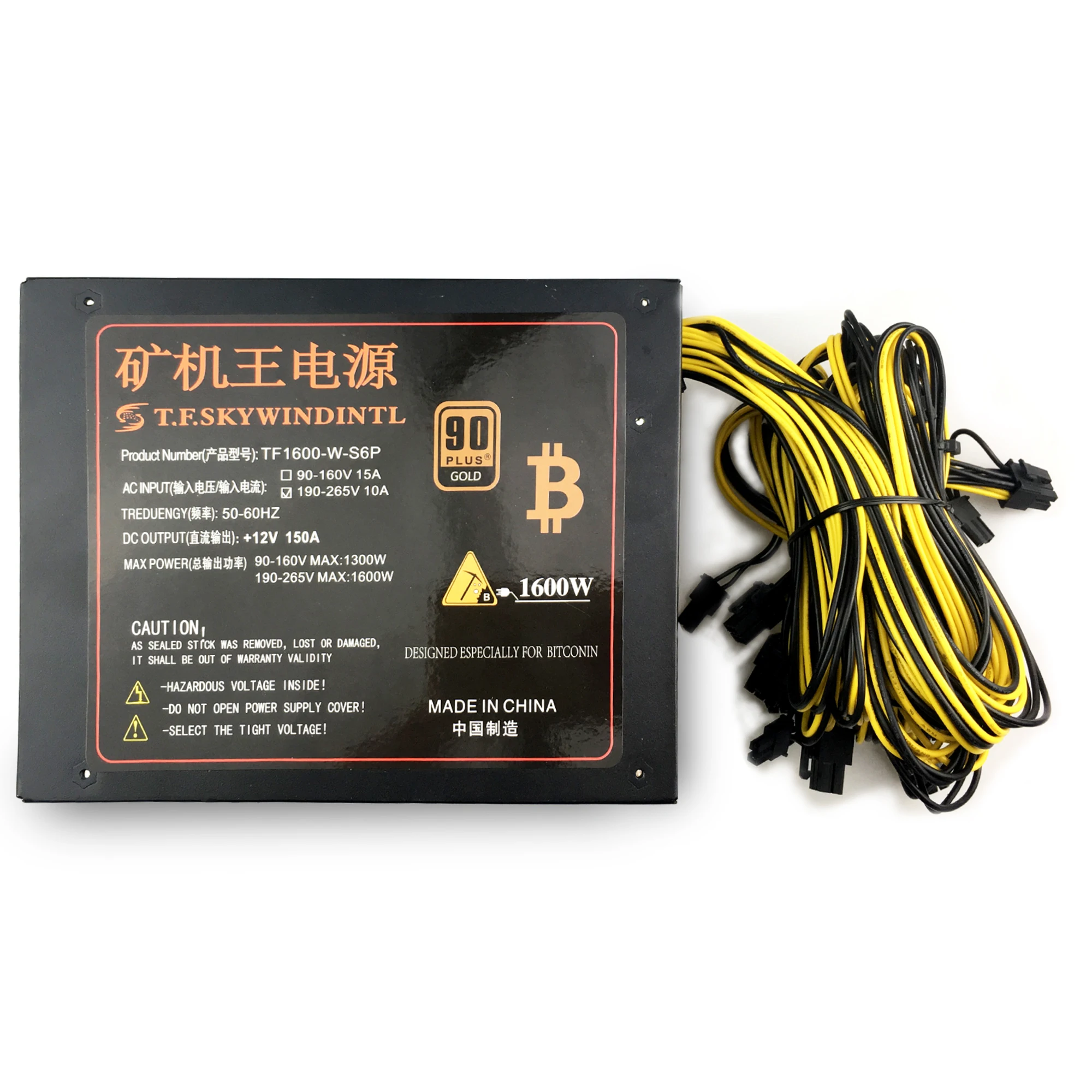 T.F.SKYWINDINTL блок питания для майнинга ПК 1600 Вт APW3 Antminer Miner S9 S7 L3 + D3 QJY99 BTC LTC DASH ATX |