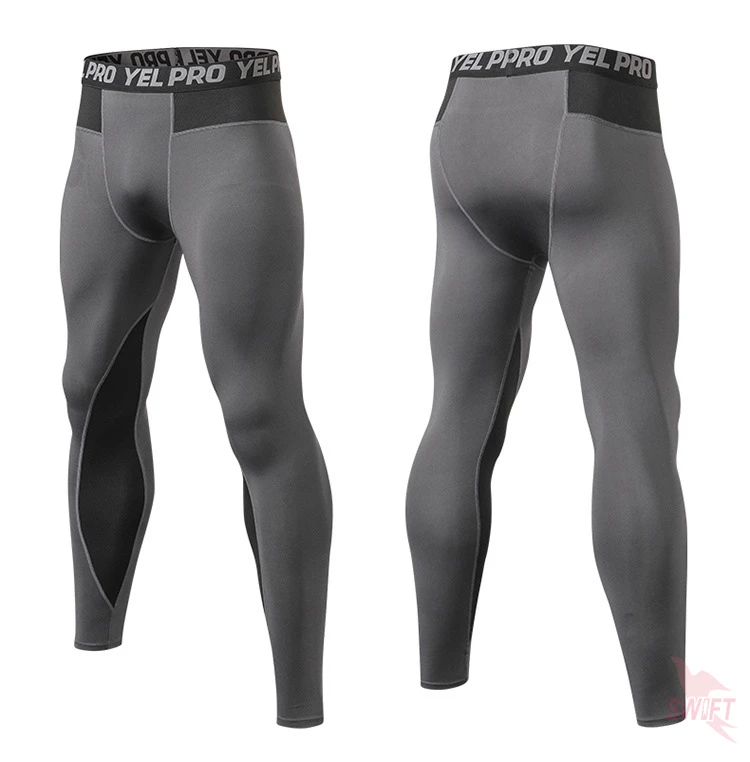 Quick Dry Running Compression Pants Tights Men Breathable Mesh Patchwork Sports Leggings Fitness Sportswear Gym Skinny Trousers