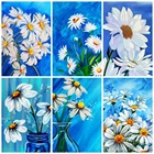 Алмазная 5d-картина Huacan в виде флакона маргариток, Алмазная мозаика, вышивка, цветочная картина стразы, картины для дома