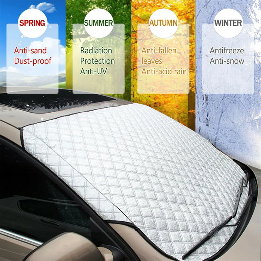 

4 Seasons Universal Car Windshield Snow Cover & Sun Shade Protector Aluminum Film With Cotton Thicker Car Accessories