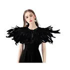 Шаль на плечо накидка с перьями в готическом стиле, черно-белая, ожерелье с крыльями, с воротником, украшение для вечевечерние, Рождества, представление на Хэллоуин, шоу