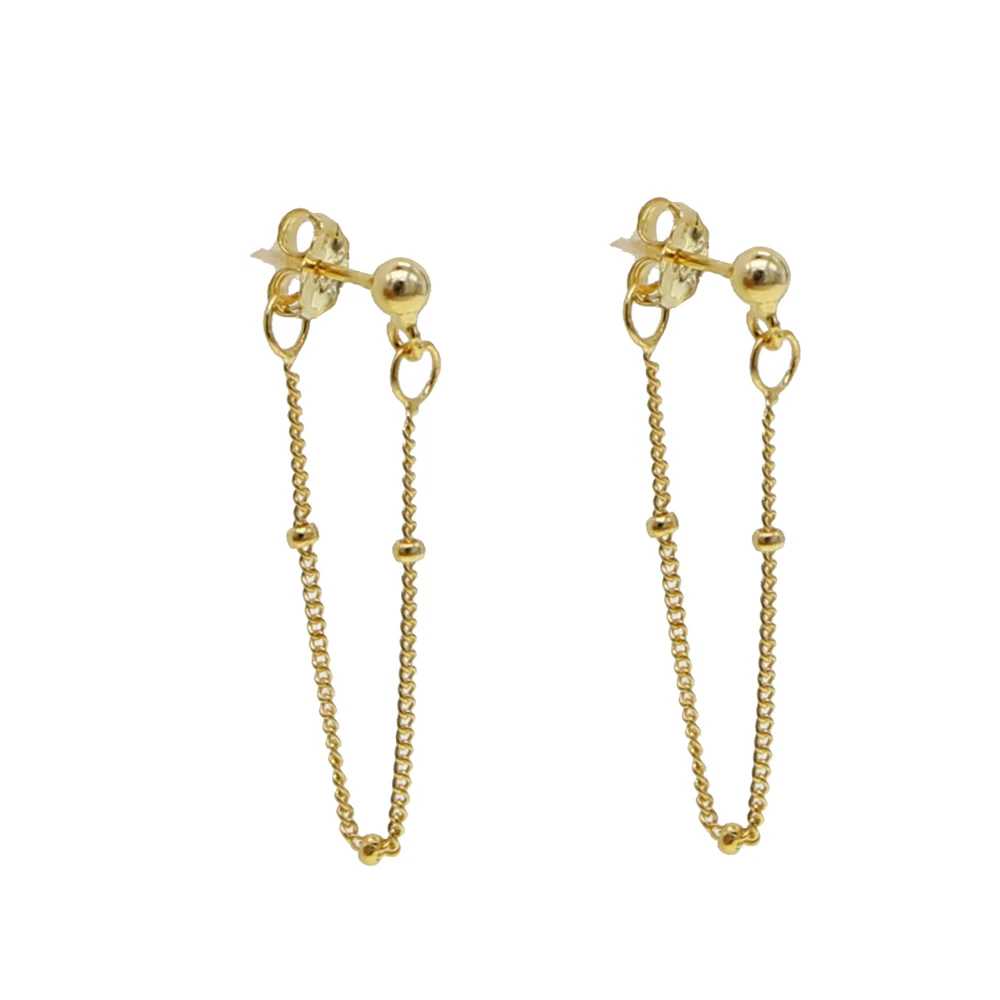 Миниатюрные золотистые серьги гвоздики из стерлингового серебра 100% пробы с