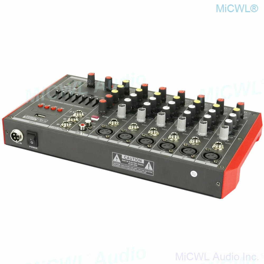Bluetooth Mixer 8 Microphone Channel 8-Input 2-Bus A Stereo Sound Mixing Console With USB 48V Phantom Power XLR 3Pin 6.5mm Line |