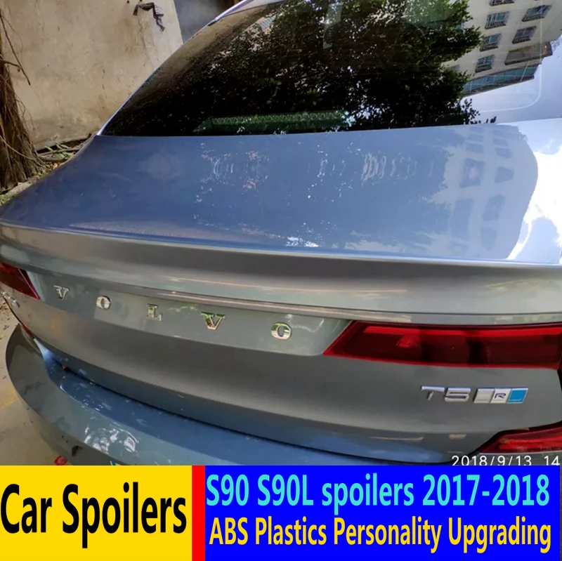 Для VOLVO S90 S90L 2017 2018 спойлер высокого качества ABS Материал заднее крыло автомобиля