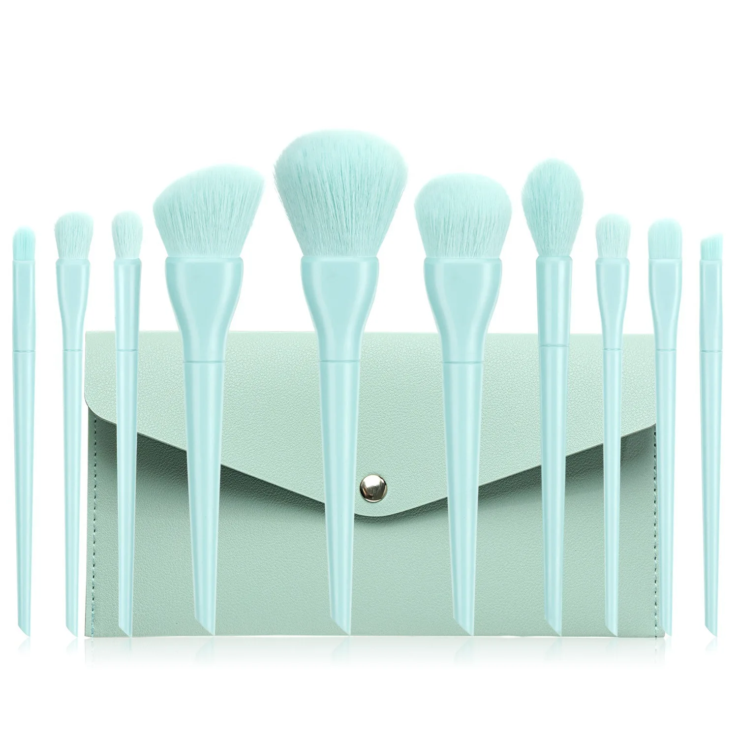10Pcs Candy Series Makeup Brushes Matte Plastic Handle Quick-Drying Soft Bristles Cosmetic Package