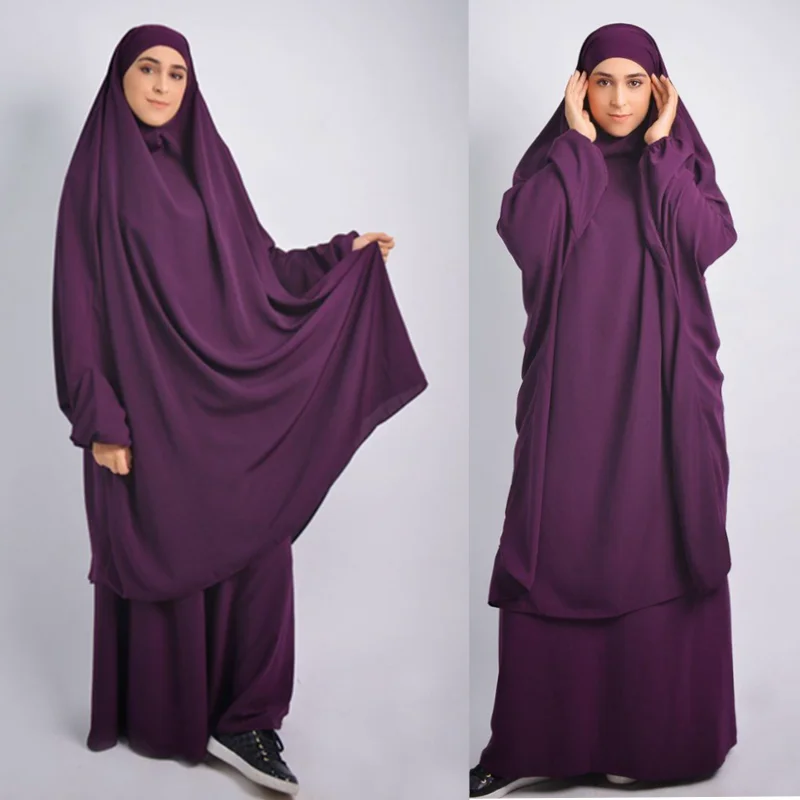 

Ramadan Muslim Women Hijab Dress Prayer Garment Hooded Long Khimar Jilbab Abaya Full Cover Djellaba Gown Eid Islamic Burka Niqab