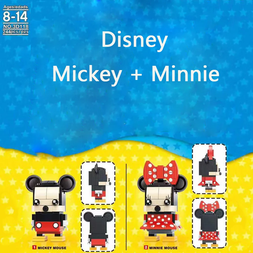 Мини-фигурки Микки и Минни Disney модель классического кирпича сделай сам игрушки