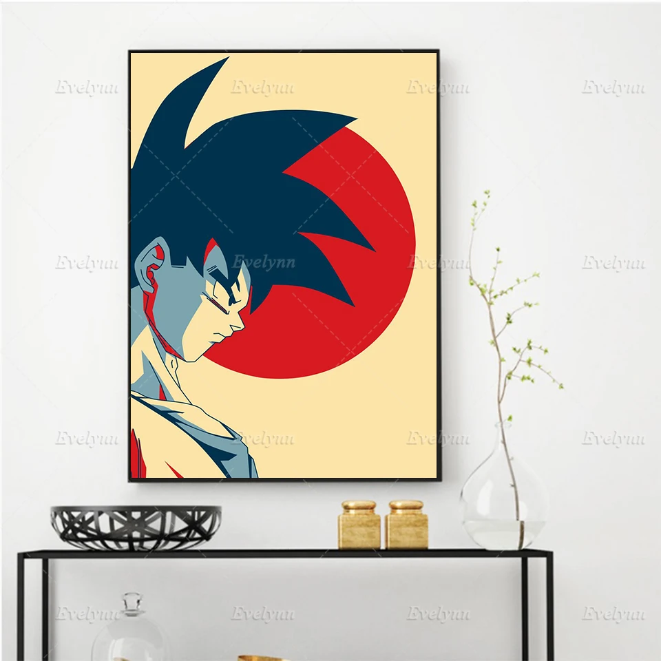 

Anime Poster Goku Wall Art Canvas Painting Vintage Abstract Prints Modular Picture for Living Room Home Decoration Modern Frame