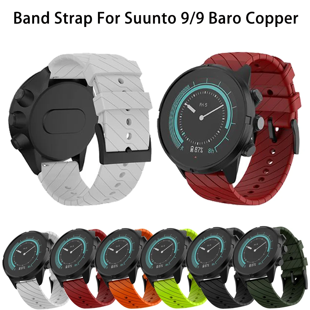 

24mm Sport Silicone Strap Breathable Holes Band for Suunto 7 9 D5 Smart Watch Outdoor Waterproof Sport Replacement Bracelet