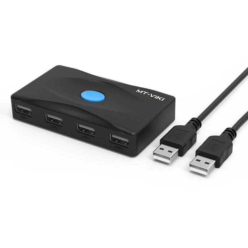 USB Kvm-переключатель разветвитель 2 в 4 выхода два ПК с общим доступом на