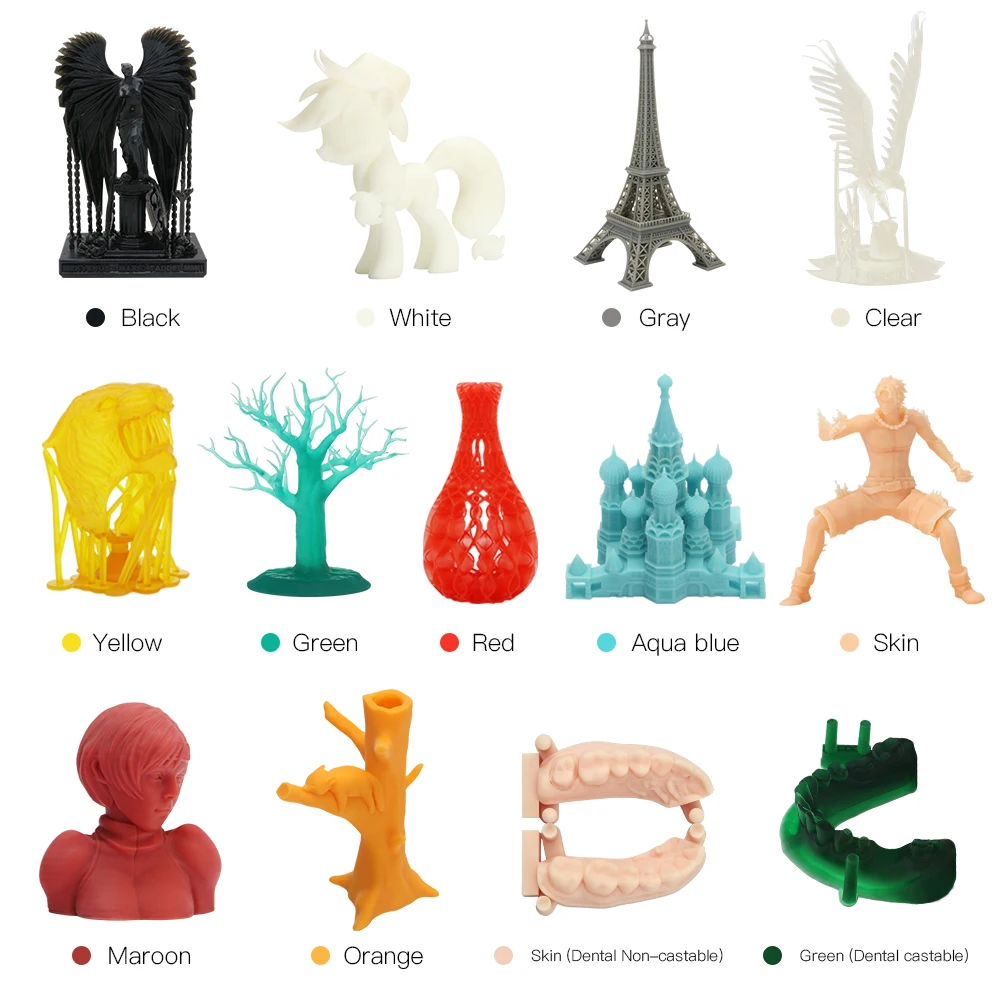 ANYCUBIC 4 шт./лот 405 нм УФ-смола для ЖК-дисплея 3D-принтер жидкая фотополимерная смола