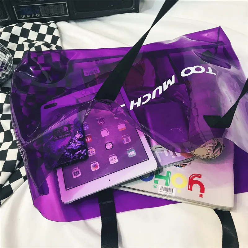 Модная Новая прозрачная сумка для женщин большая летняя пляжная сумочка из ПВХ