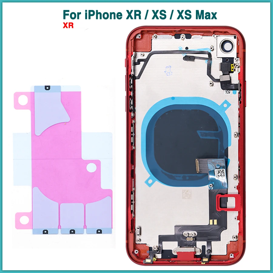 AAA+++ quality For iPhone XR XS MAX Battery Back Cover Door Rear + Mid Middle Frame Chassis With Flex Cable | Мобильные телефоны и