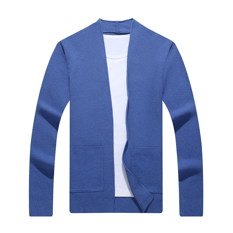 MIACAWOR 2020 New Cardigan Men Autumn Wool Sweatercoat Casual Yellow Blue Knitred Pull Homme Slim Fit Jumpers Y260 |