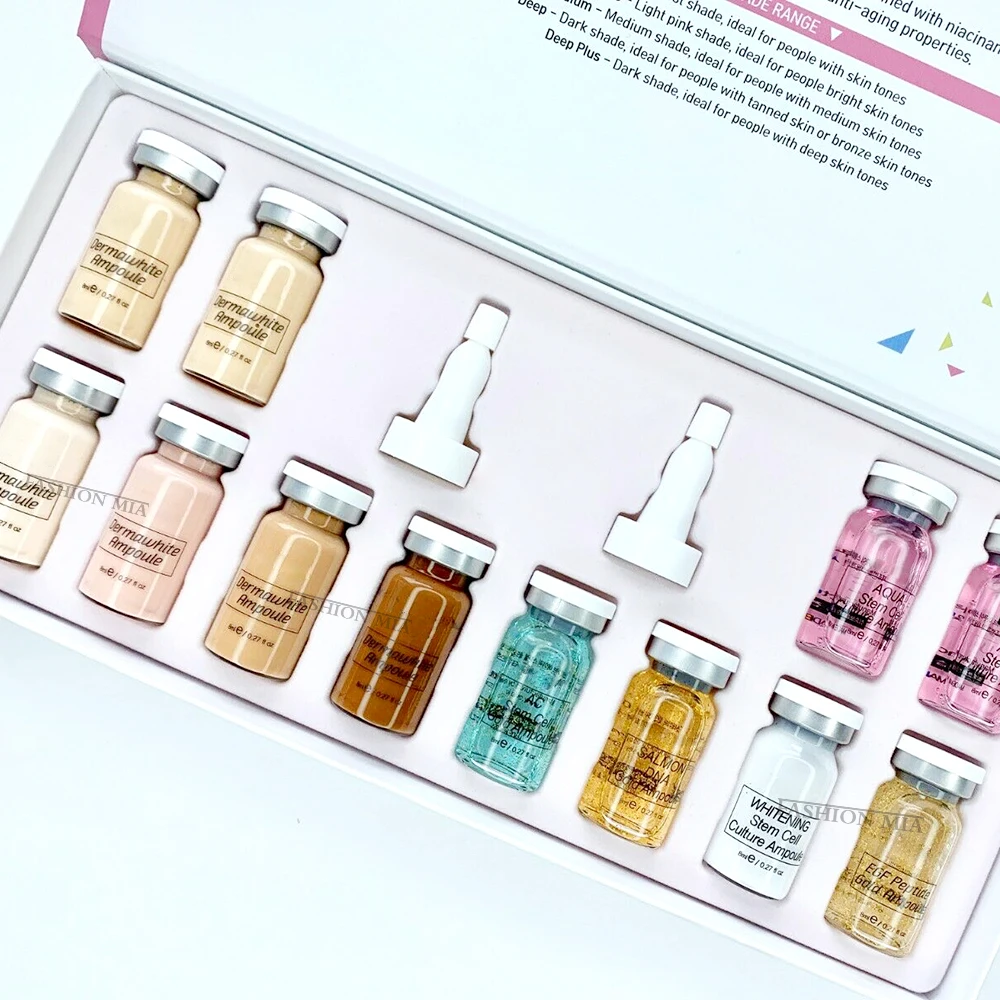 

12 bottles of cosmetics Dermawhite BB cream Glow Behandling foundation liquid foundation starter set semi-permanent for skin whi
