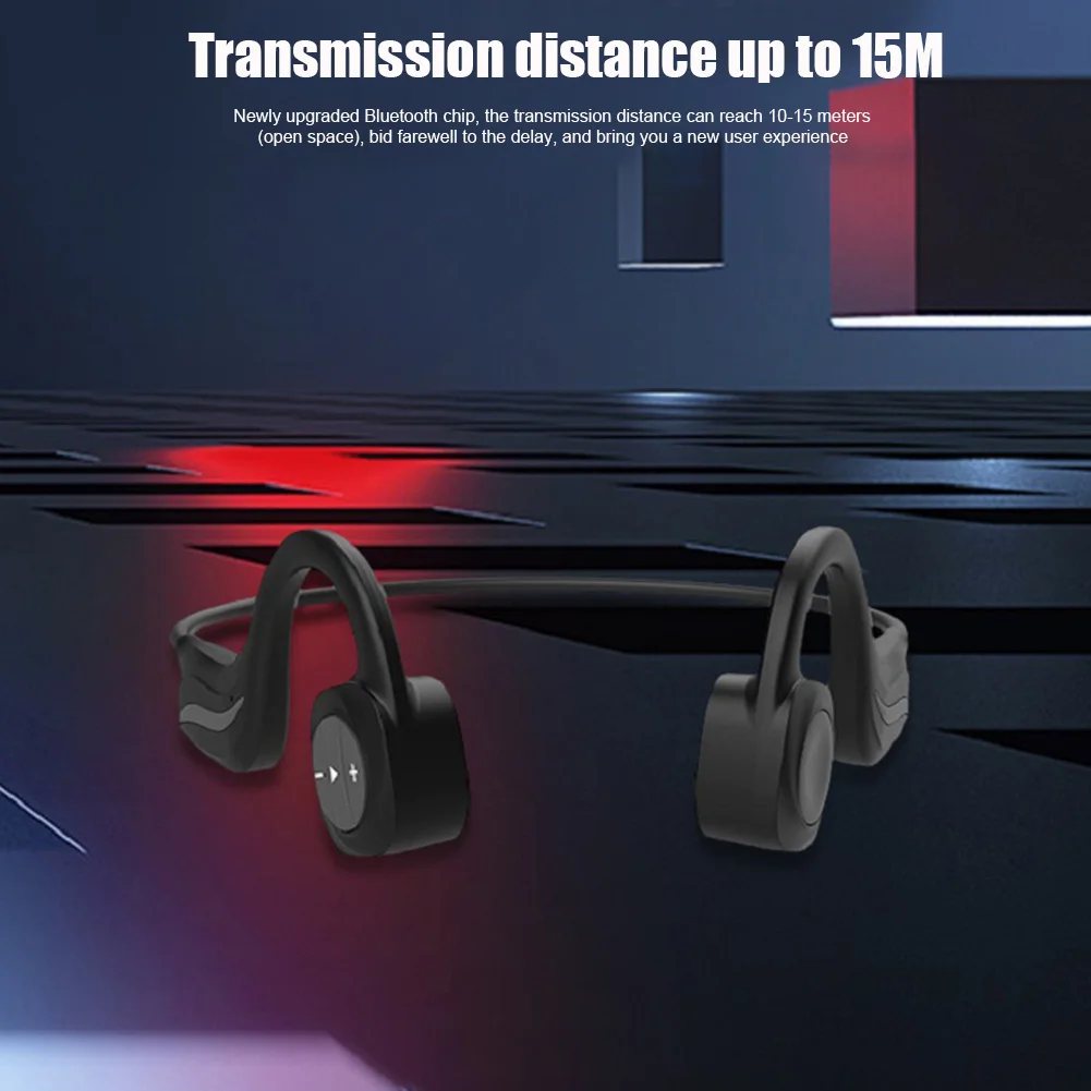 

Hi Fi Bone Conduction Noise Reduction Portable Mini Wireless Open Ear Hands Free Bluetooth Headset Cycling 8G Memory Waterproof