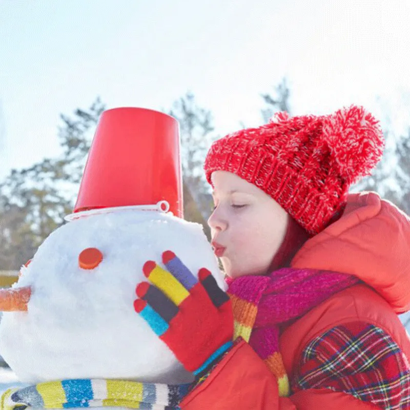 Новая зимняя шапка для мальчиков и девочек вязаные шапки бини из толстой ткани
