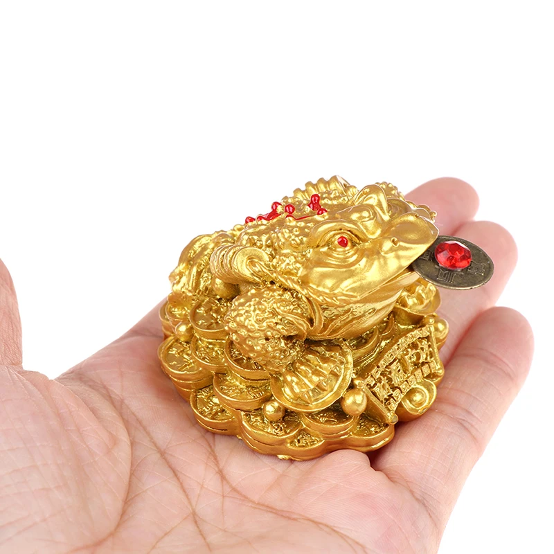 

1Pc New Feng Shui Toad Money LUCKY Fortune Wealth Chinese Golden Frog Toad Coin Home Decoration Tabletop Ornaments Lucky Gifts