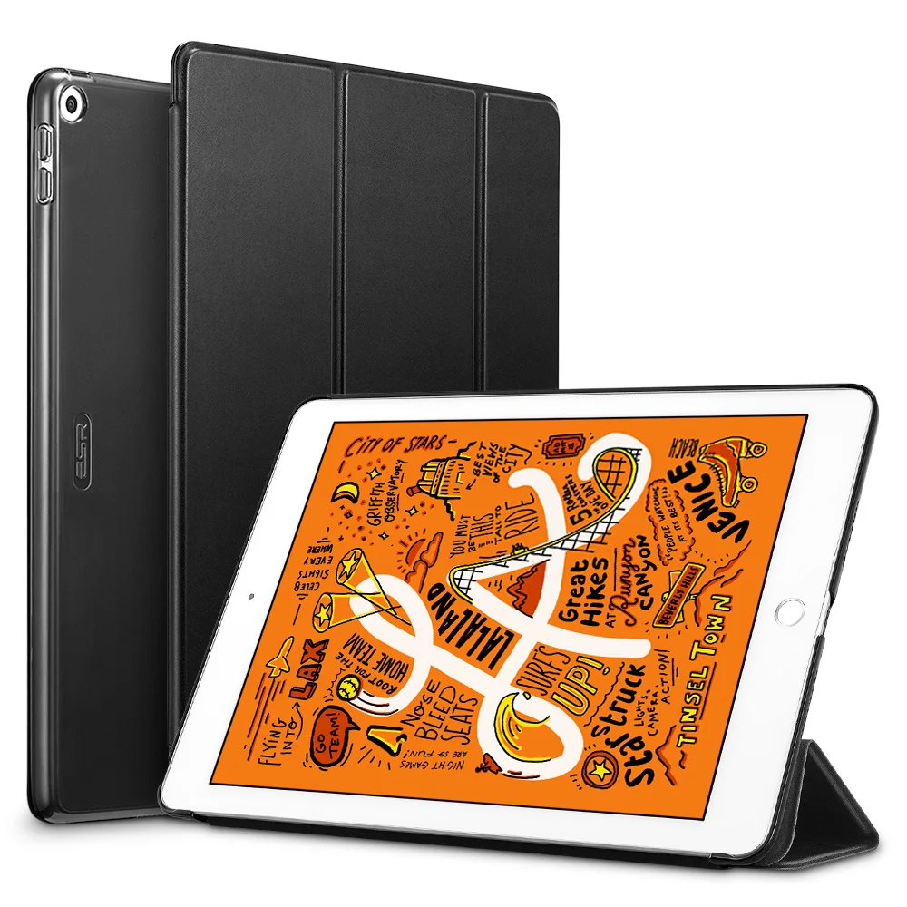 Black Чехол ESR для iPad Mini 5 Yippee Trifold Smart чехол с функцией автоматического сна/пробуждения легкий чехол с подставкой жесткая задняя крышка для iPad Mini 5 - Цвет: Black