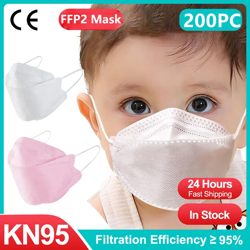 200pcs ffp2mask Kids kn95 masks KF94 maseczka na twarz ffpp2 mascarillas niños masque ce mascara ochronna | Безопасность и защита