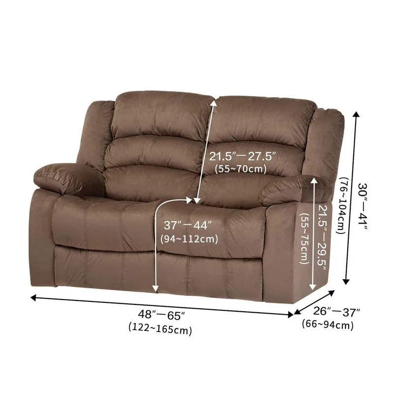 

2 Seat Recliner Chair Cover All-inclusive Armchair Slipcovers Stretch Couch Covers Plush Recliner Sofa Slipcover Protector