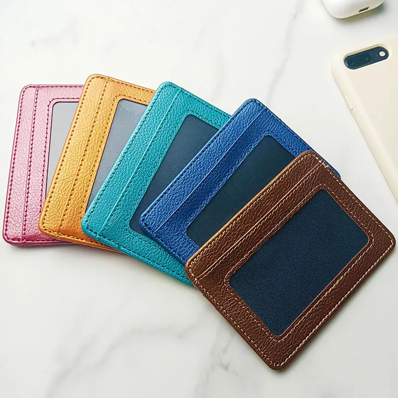 

2021 Business Style Unisex Durable Slim Simple Practical Travel Leather Bank Business ID Card Wallet Holder Case Nice Coin Purse