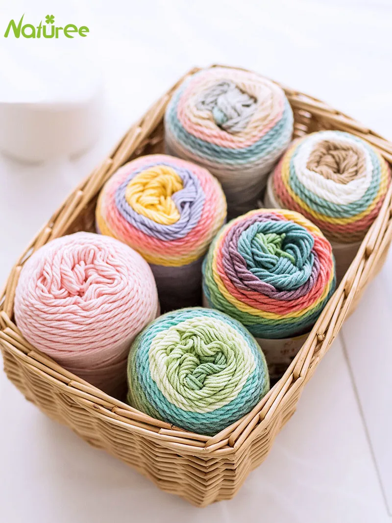 Пряжа для ручного вязания 5 нитей Радужный хлопок ручная работа сделай сам