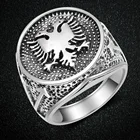 Украшение CHENGXUN с Европейским флагом Албании, кольцо с логотипом, двухстороннее кольцо с орлом, мужское ювелирное изделие, древнее Винтажное кольцо, парень на день рождения